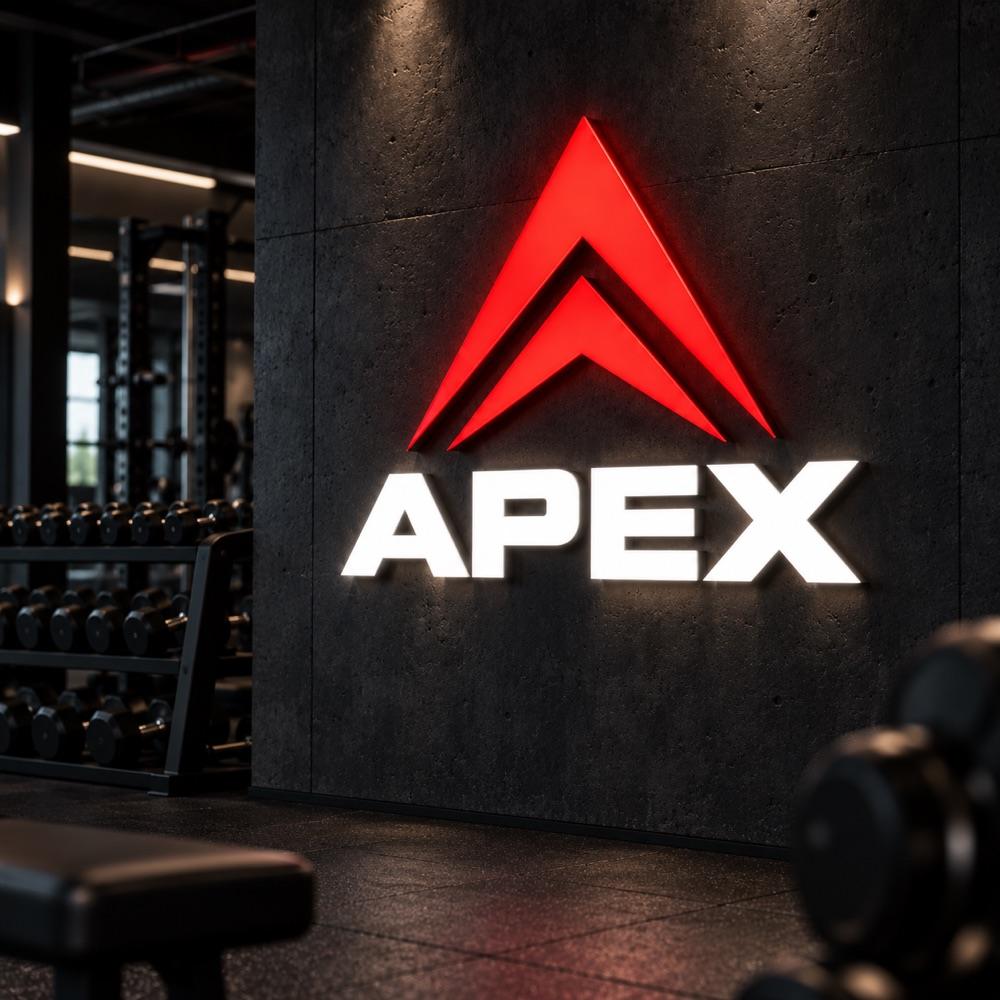 Apex logo in use, a concept brand made in the studio for this showcase
