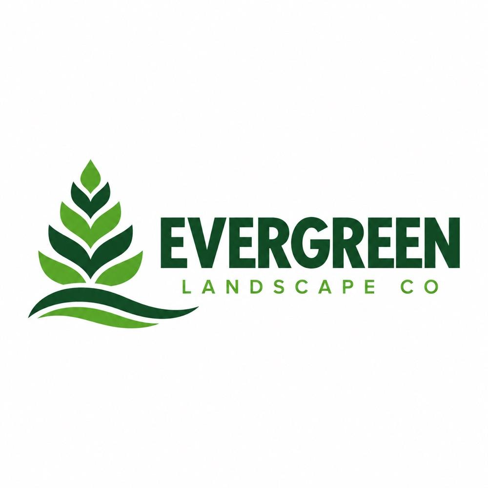 Evergreen Landscape Co pictorial logo, a concept brand made in the studio for this showcase