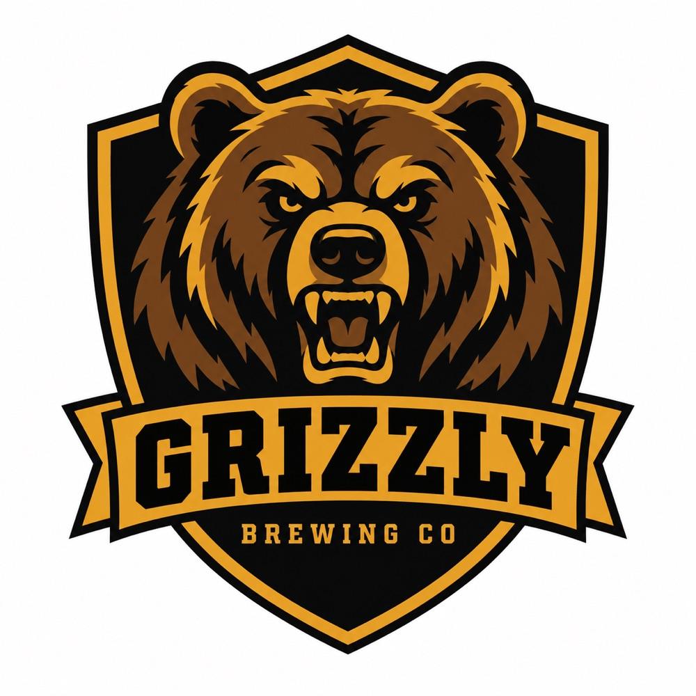 Grizzly Brewing Co mascot logo, a concept brand made in the studio for this showcase