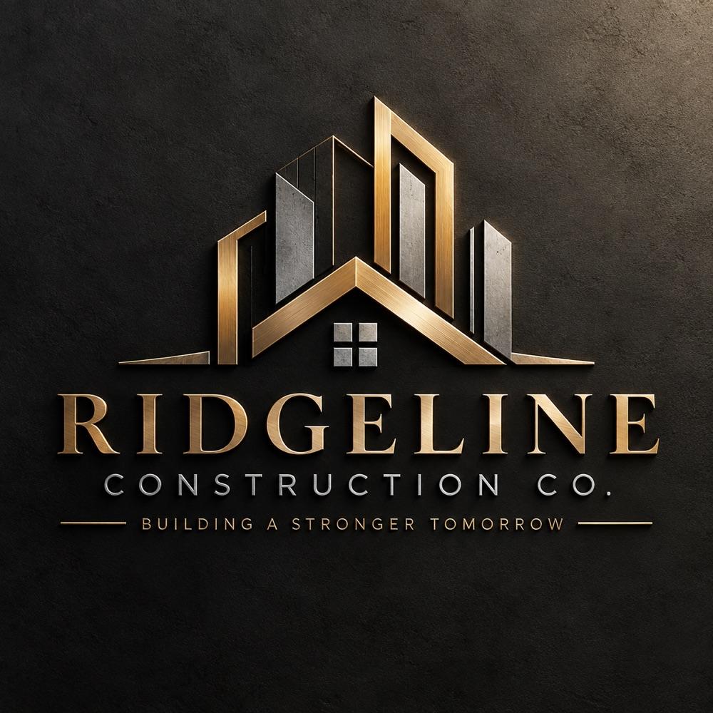Ridgeline Construction Co 3d metallic logo, a concept brand made in the studio for this showcase
