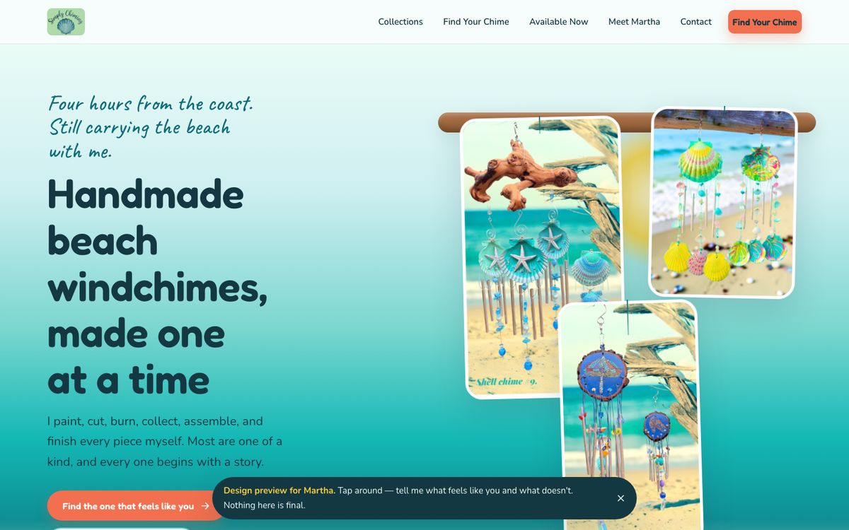 Simply Chiming website homepage