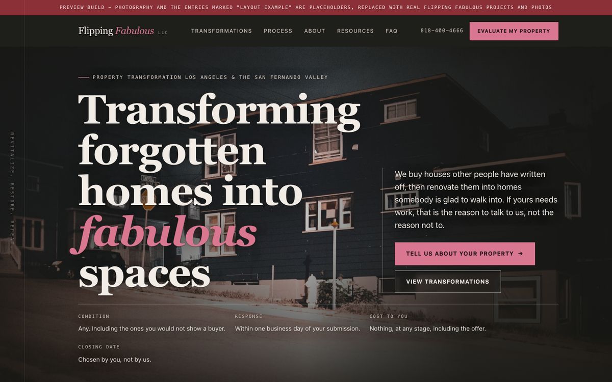 Flipping Fabulous website homepage