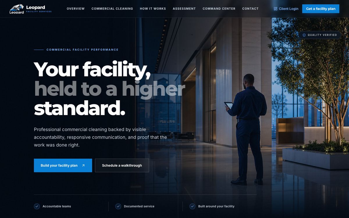 Leopard Facility Services website homepage