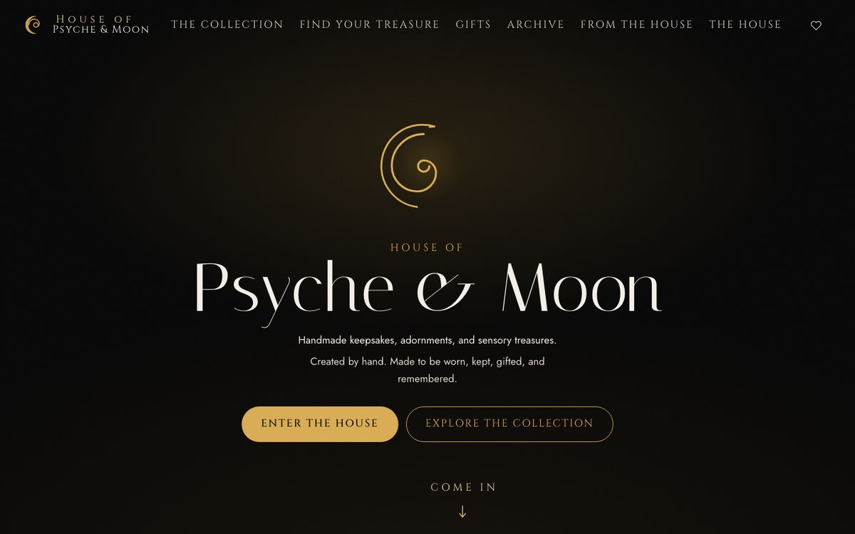 House of Psyche & Moon website homepage